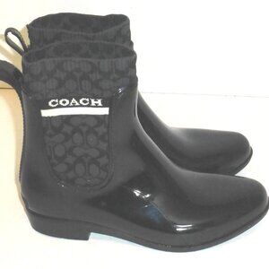 Coach Rivington Rubber Women's Rain Boots Black Size: 8 B HAVE FLAWS PLEASE READ